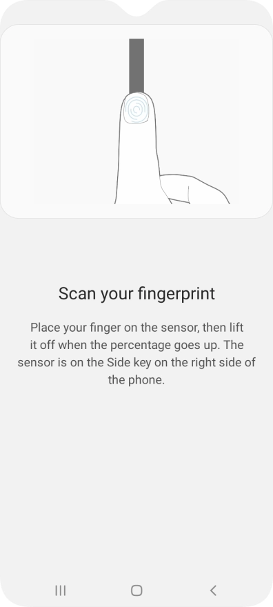 Follow the instructions on the screen to create the phone lock code using your fingerprint.