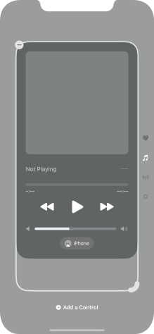 Press the remove icon on the required Control Centre page to remove it from Control Centre.