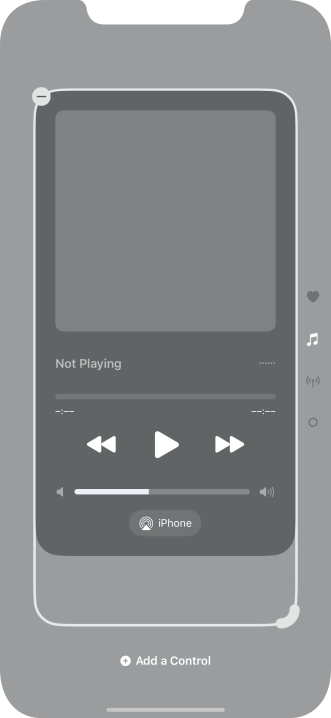 Press the remove icon on the required Control Centre page to remove it from Control Centre.