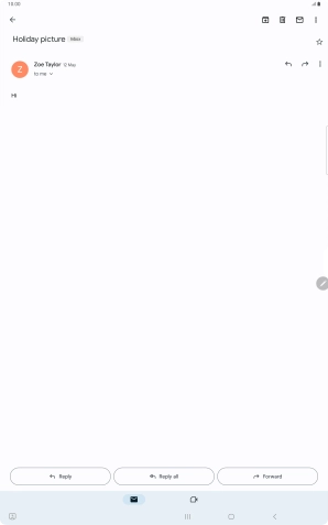 If an application is open on your tablet, such as a Mail, you can also use the functions available here, e.g.: Reply to this email.