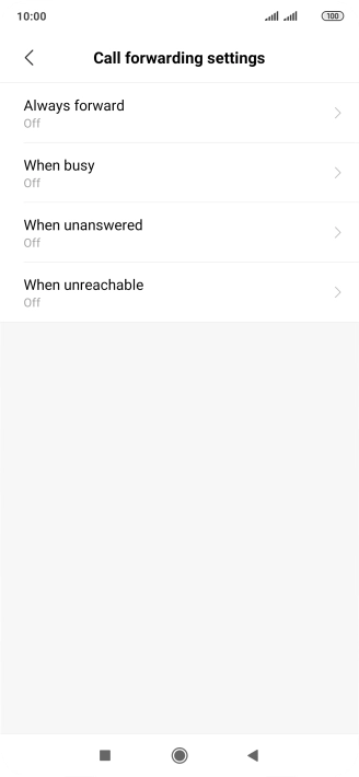 Press the required divert type.