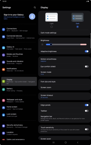 Press Dark mode settings.