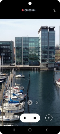 Press the stop icon to stop recording.