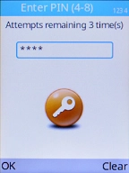 Key in your PIN and press the Left selection key.