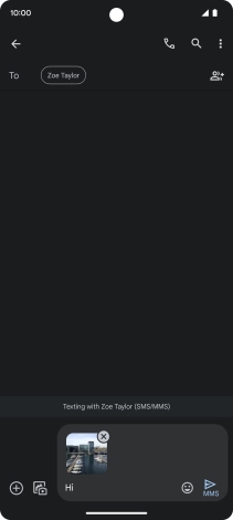 Press the send icon when you've finished your picture message.