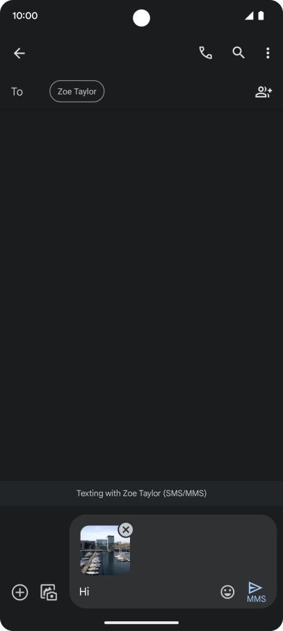 Press the send icon when you've finished your picture message.