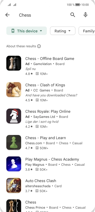 Press the required app.