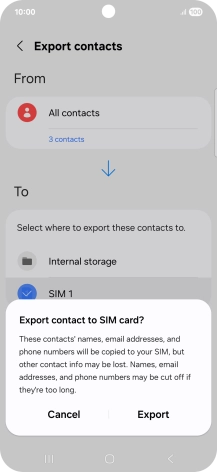 Press Export. Press Export.