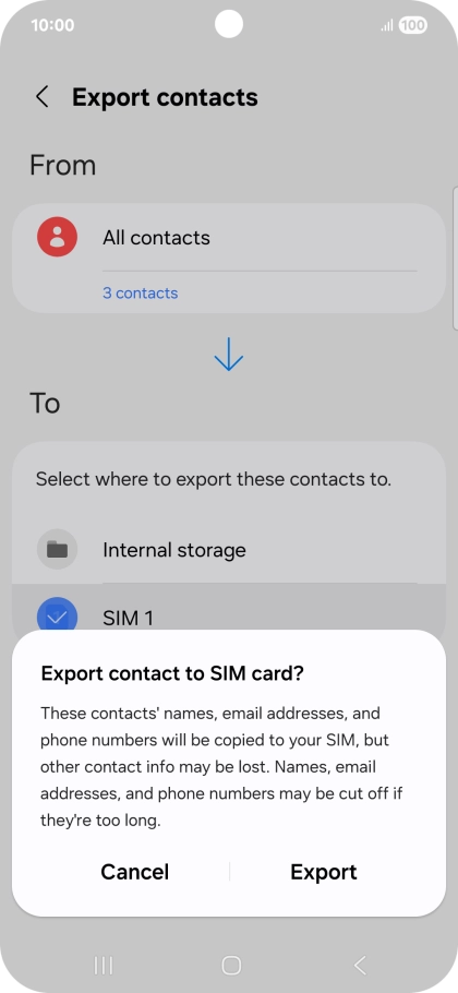 Press Export. Press Export.