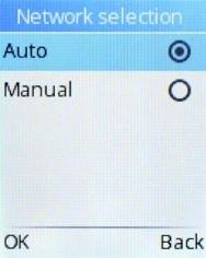 If you want to select a network automatically, select Auto. If you want to select a network automatically, select Auto.
