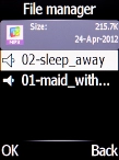 Highlight the required ring tones to hear them.