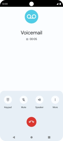 Press the end call icon.
