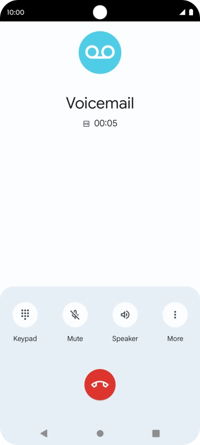 Press the end call icon.
