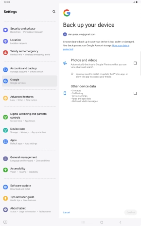 Press the required fields.