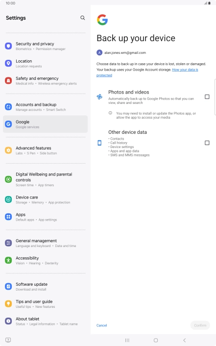 Press the required fields.