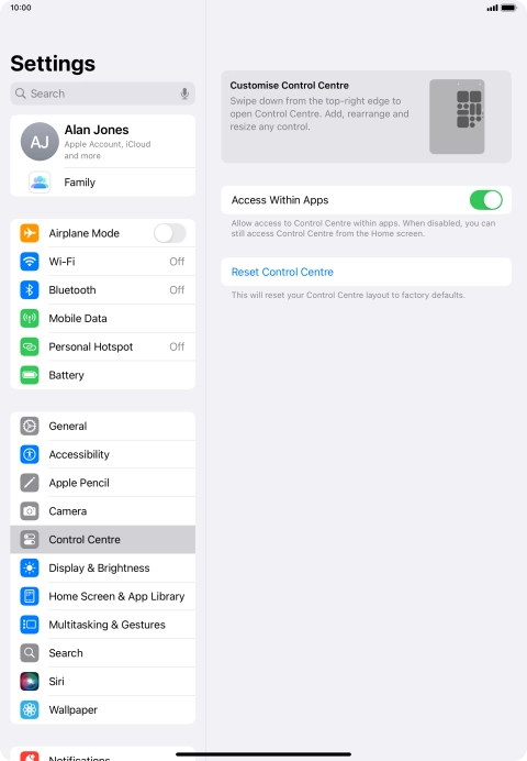 Press the indicator next to 