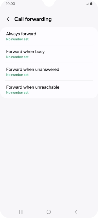 Press the required divert type.