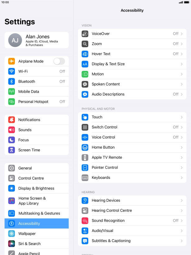 Press Display & Text Size.