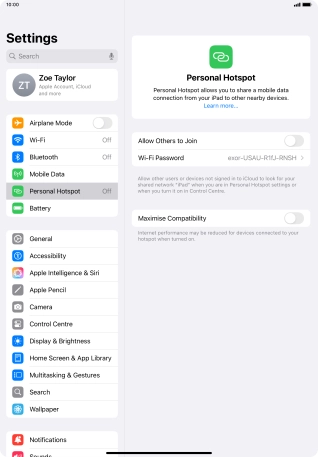 Press Wi-Fi Password and key in the required password.