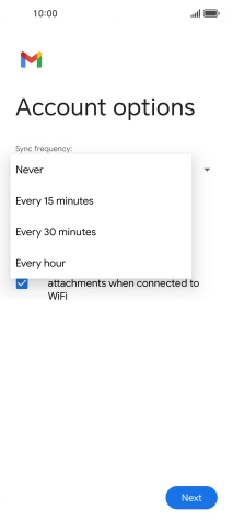 Press the required setting.