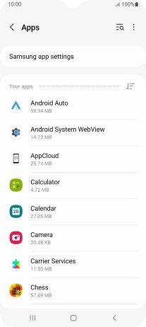 Press the required app. Press the required app.