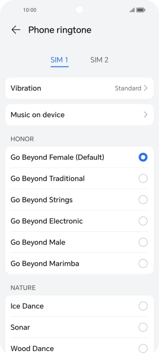 Press the required ring tones to hear them.