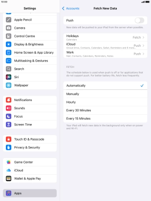 If you turn off the function, press the required setting.