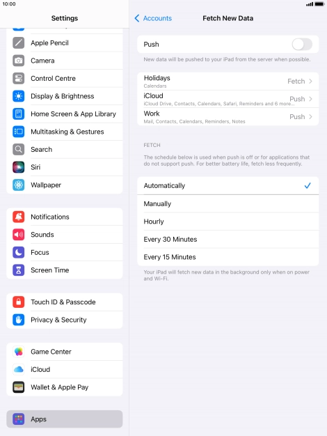If you turn off the function, press the required setting.