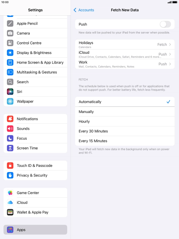 If you turn off the function, press the required setting.