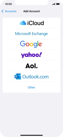 Press Microsoft Exchange.