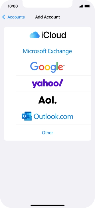 Press Microsoft Exchange.