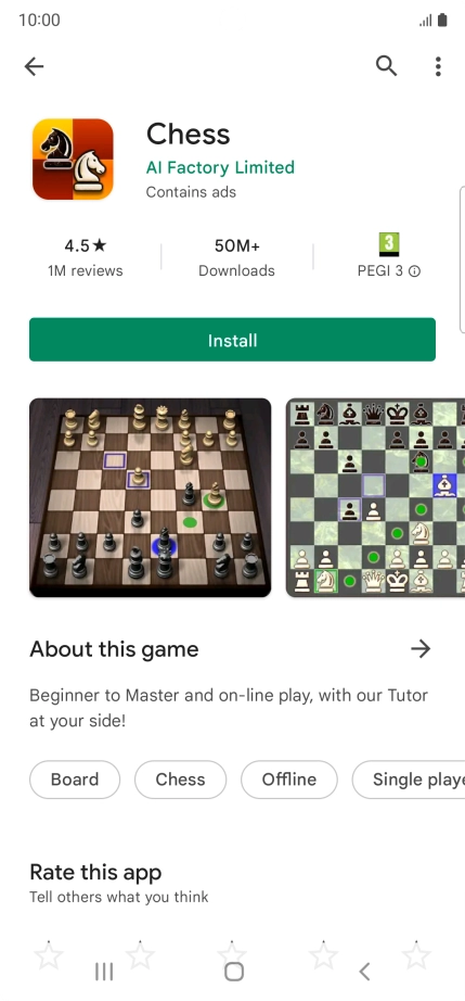 Press Install and follow the instructions on the screen to install the app.