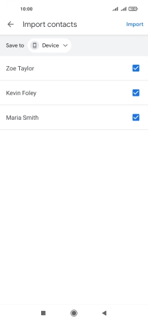 Press the fields next to the required contacts to select them.