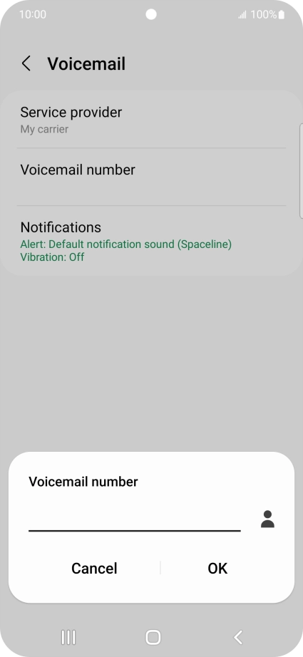 Key in +447836121121 and press OK.