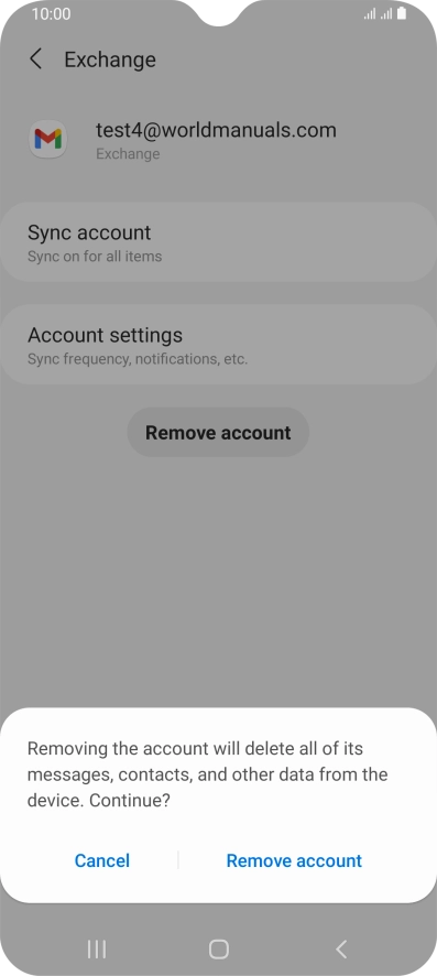 Press Remove account. Press Remove account.