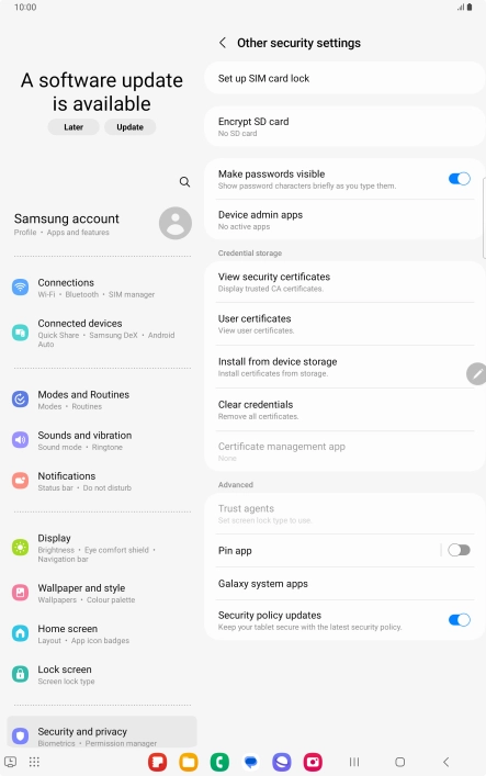 Press Set up SIM card lock.