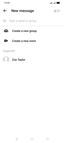 Press the search field and key in the first letters of the recipient's name.