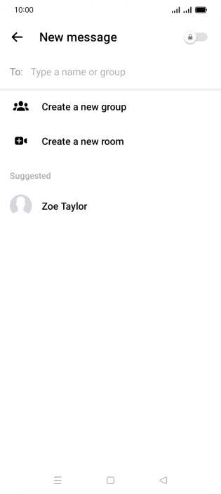 Press the search field and key in the first letters of the recipient's name.