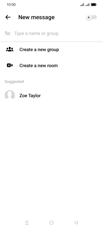 Press the search field and key in the first letters of the recipient's name.
