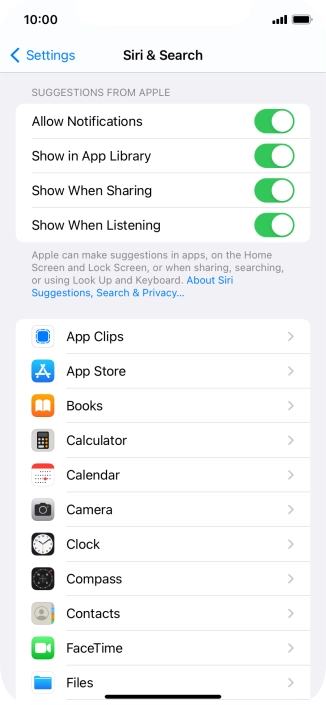 Press the required app.