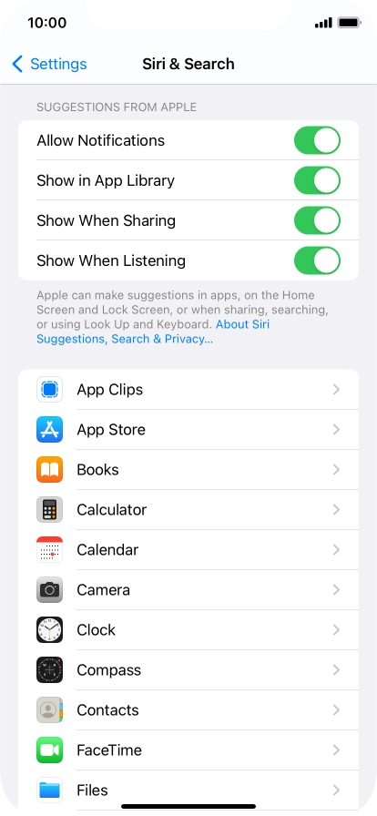 Press the required app.