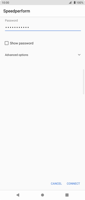 Key in the password for the Wi-Fi network and press CONNECT. Key in the password for the Wi-Fi network and press CONNECT.