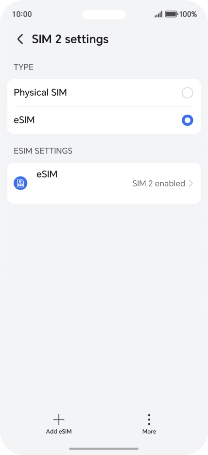 Press eSIM.