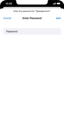 Key in the password for the Wi-Fi network and press Join.