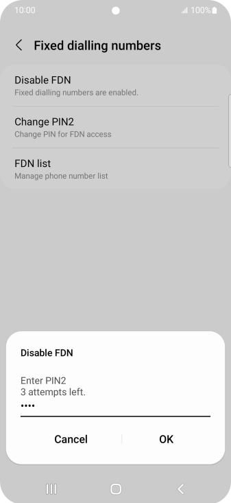 Key in your PIN2 and press OK. The default PIN2 is 1111. Key in your PIN2 and press OK. The default PIN2 is 1111.