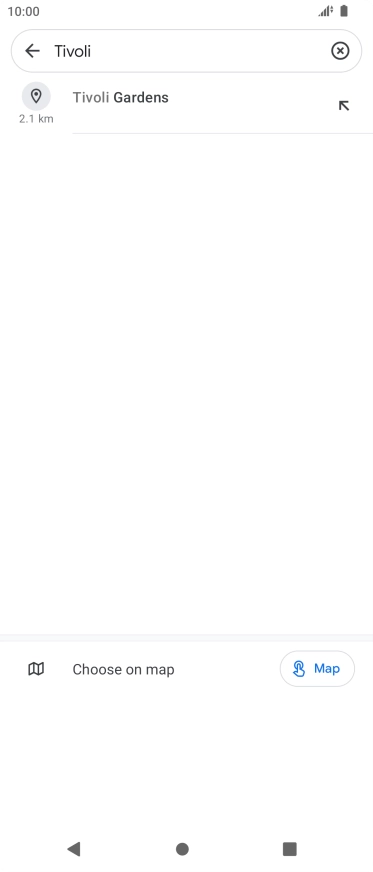 Press the required destination.