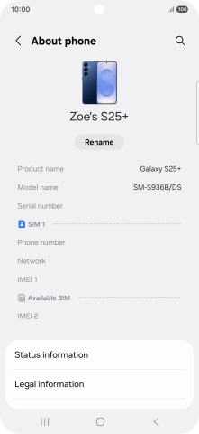 Press Status information.