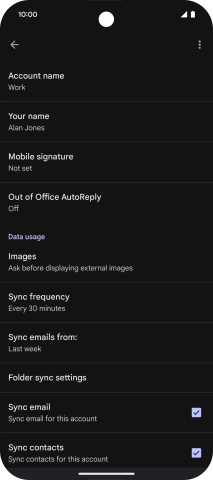 Press Account name and key in the required name. Press Account name and key in the required name.