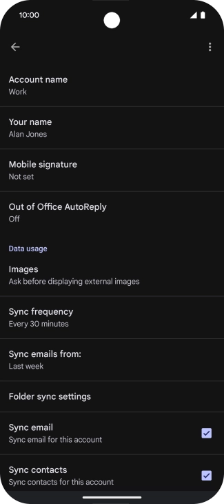 Press Account name and key in the required name. Press Account name and key in the required name.