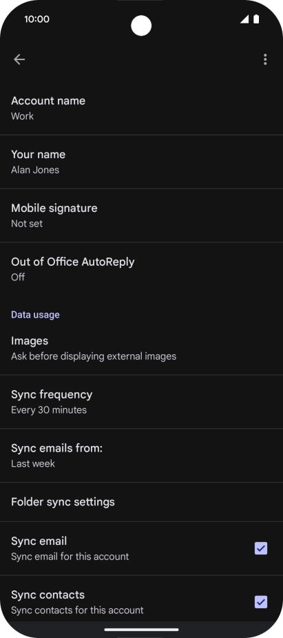 Press Account name and key in the required name. Press Account name and key in the required name.
